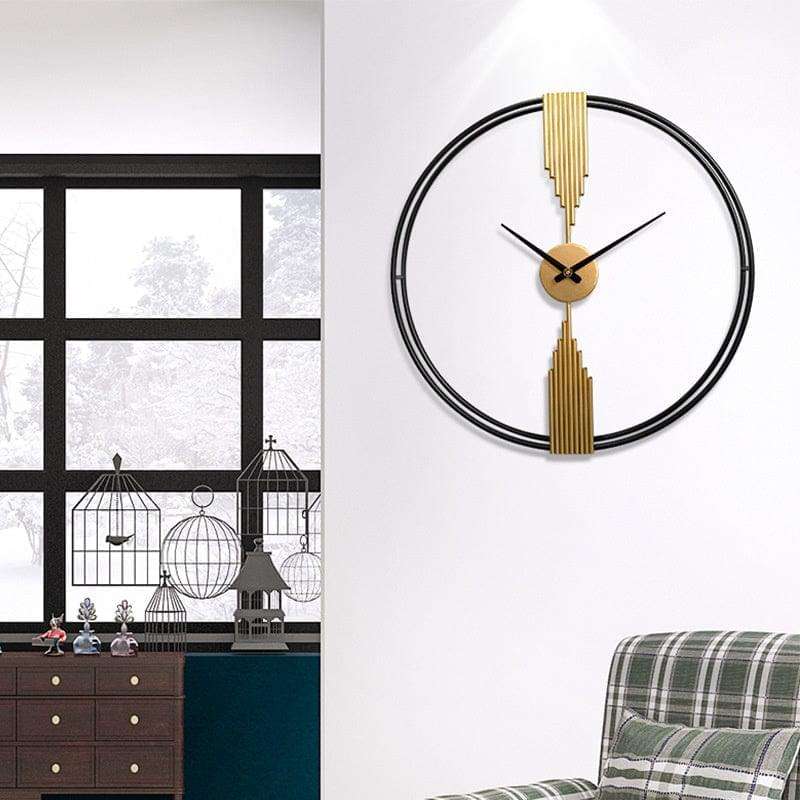Black & Gold Double Ring Metal Wall Clock – Writings On The Wall