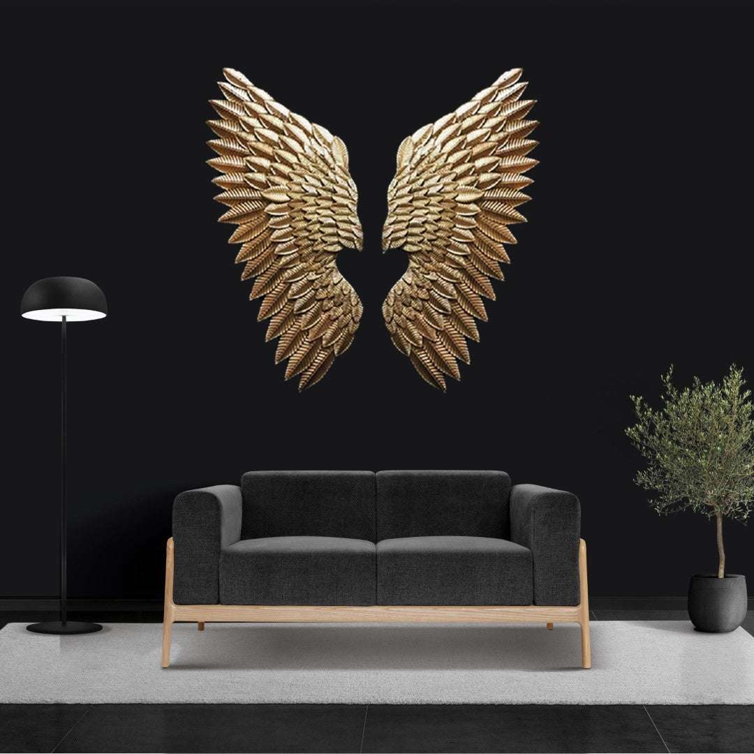 Designer Metal Wings Wall Hanging Writings On The Wall Wall Hanging