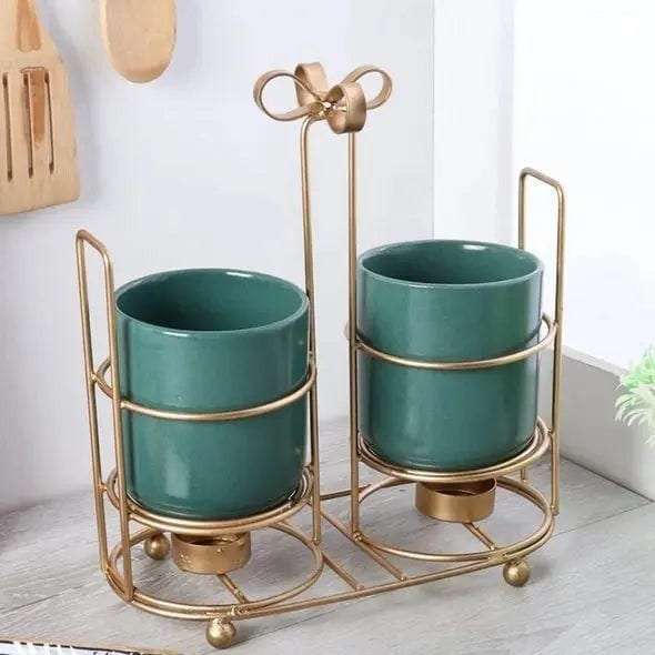 Double Glass Bow Ceramic Snacks Server Writings On The Wall home decor