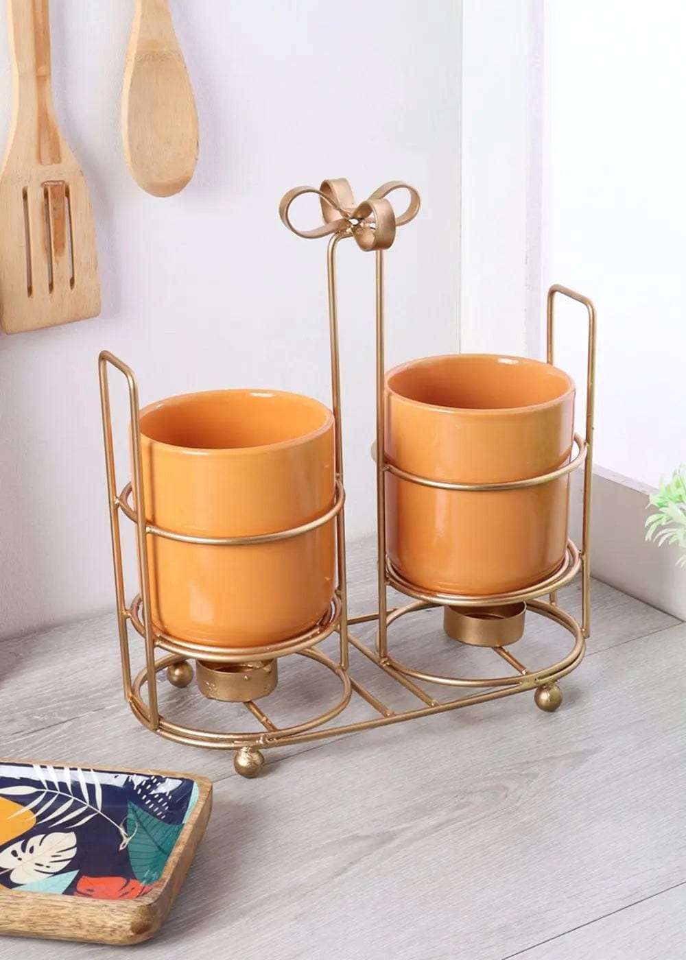 Double Glass Bow Ceramic Snacks Server Writings On The Wall home decor