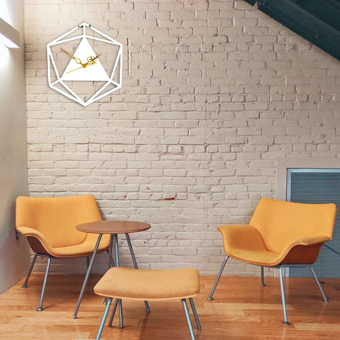 Hexagon Designer Wall Clock Writings On The Wall Metal Wall Clock