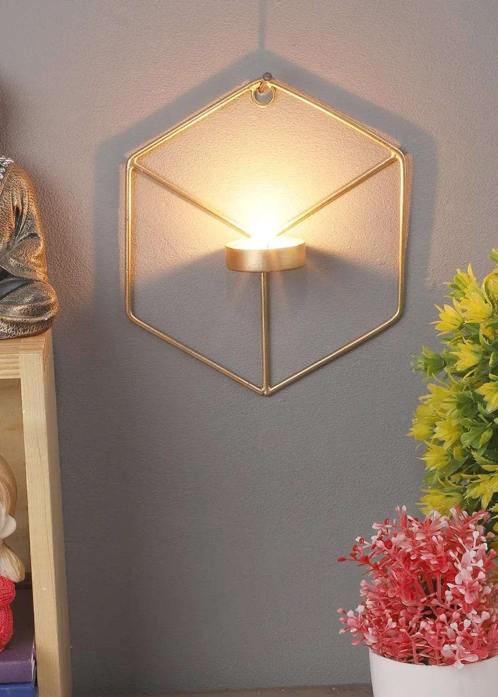Hexagon Tealight Wall Hanging- Set of 4 Writings On The Wall Tealight Holder