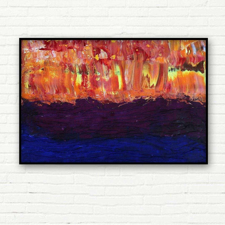 Rustic Fire - Acrylic on Canvas Painting Writings On The Wall Oil Painting