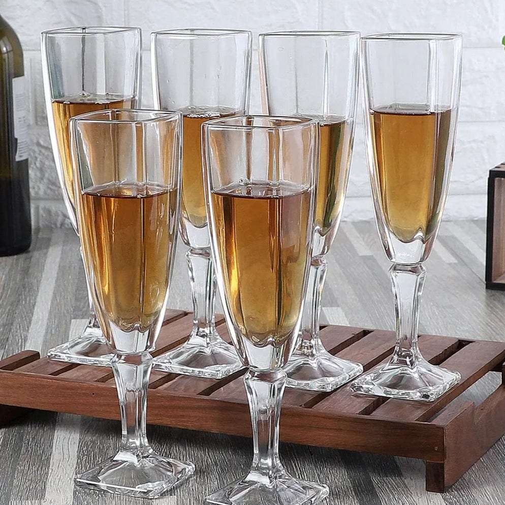 Square rimmed champagne sale glasses