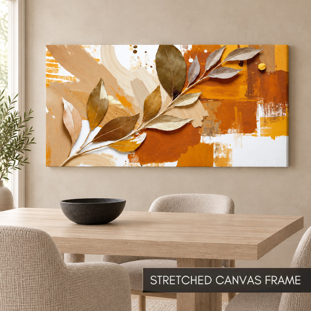 Sunburnt Ochre Botanical Abstract Painting - Art Print