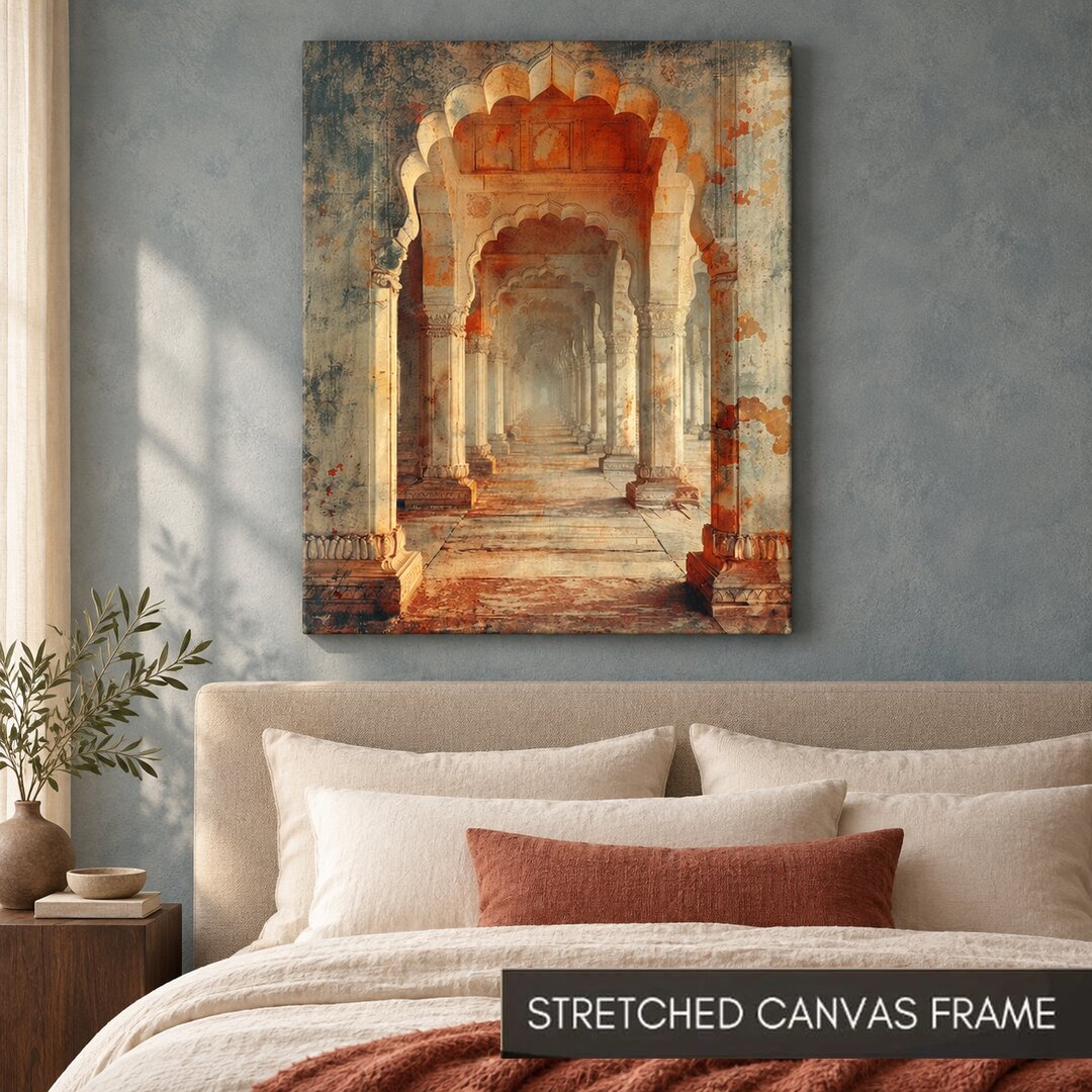 Royal Passage Vintage Indian Architecture Painting - Art Print