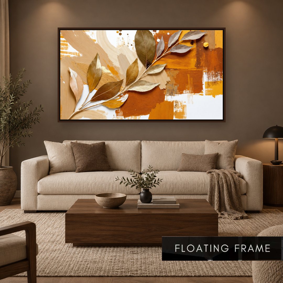 Sunburnt Ochre Botanical Abstract Painting - Art Print