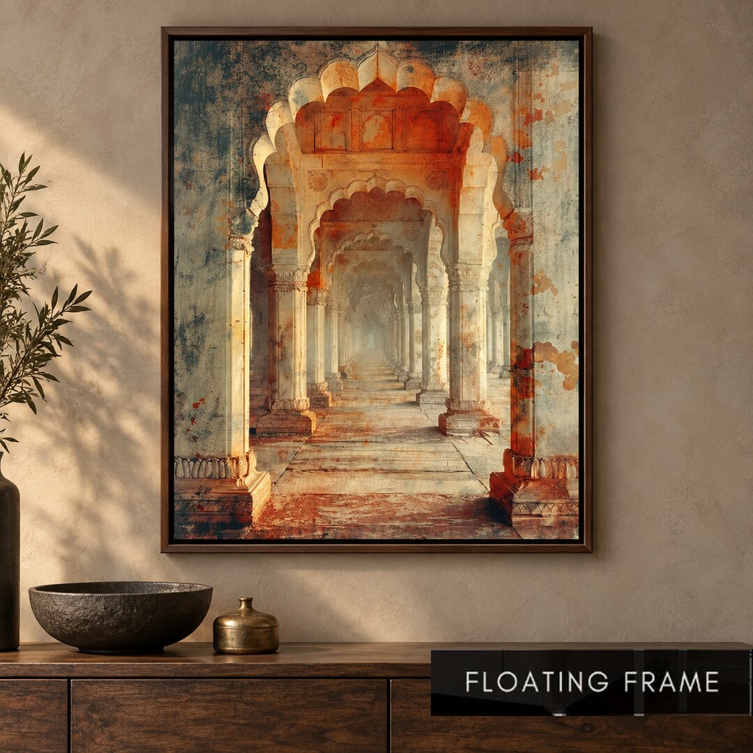 Royal Passage Vintage Indian Architecture Painting - Art Print