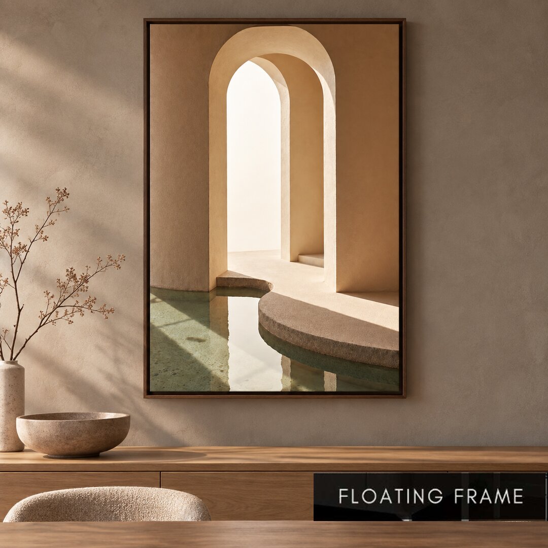 Sunlit Mediterranean Archway Architectural Painting - Art Print