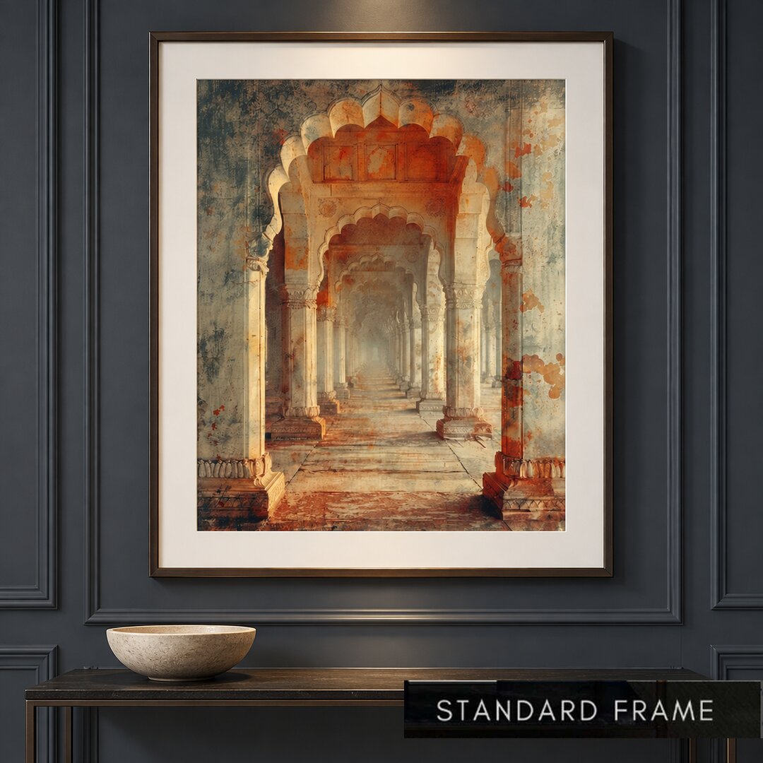 Royal Passage Vintage Indian Architecture Painting - Art Print