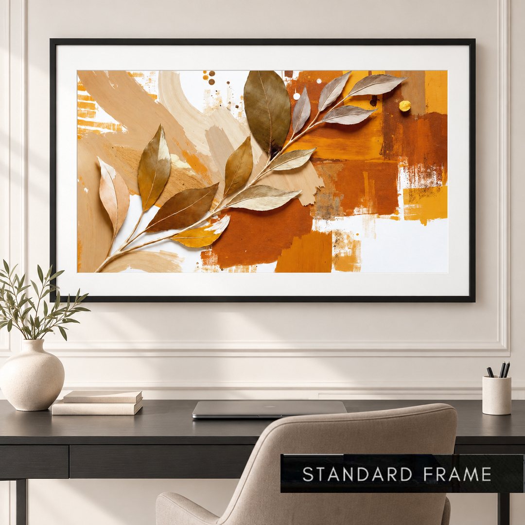 Sunburnt Ochre Botanical Abstract Painting - Art Print