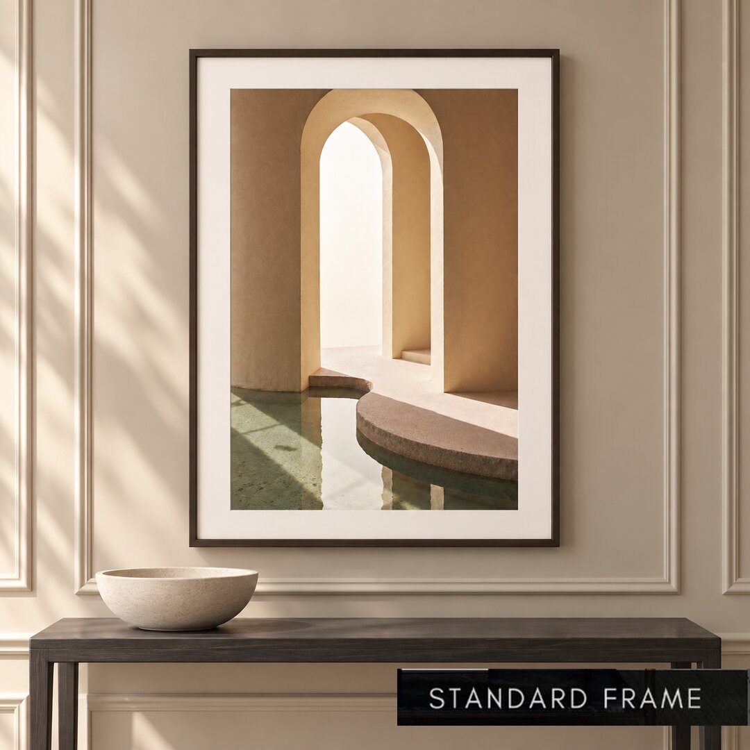 Sunlit Mediterranean Archway Architectural Painting - Art Print
