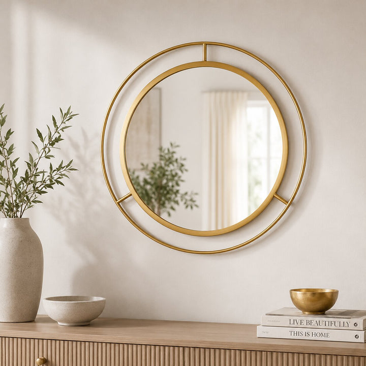 Designer Double Ring Wall Mirror