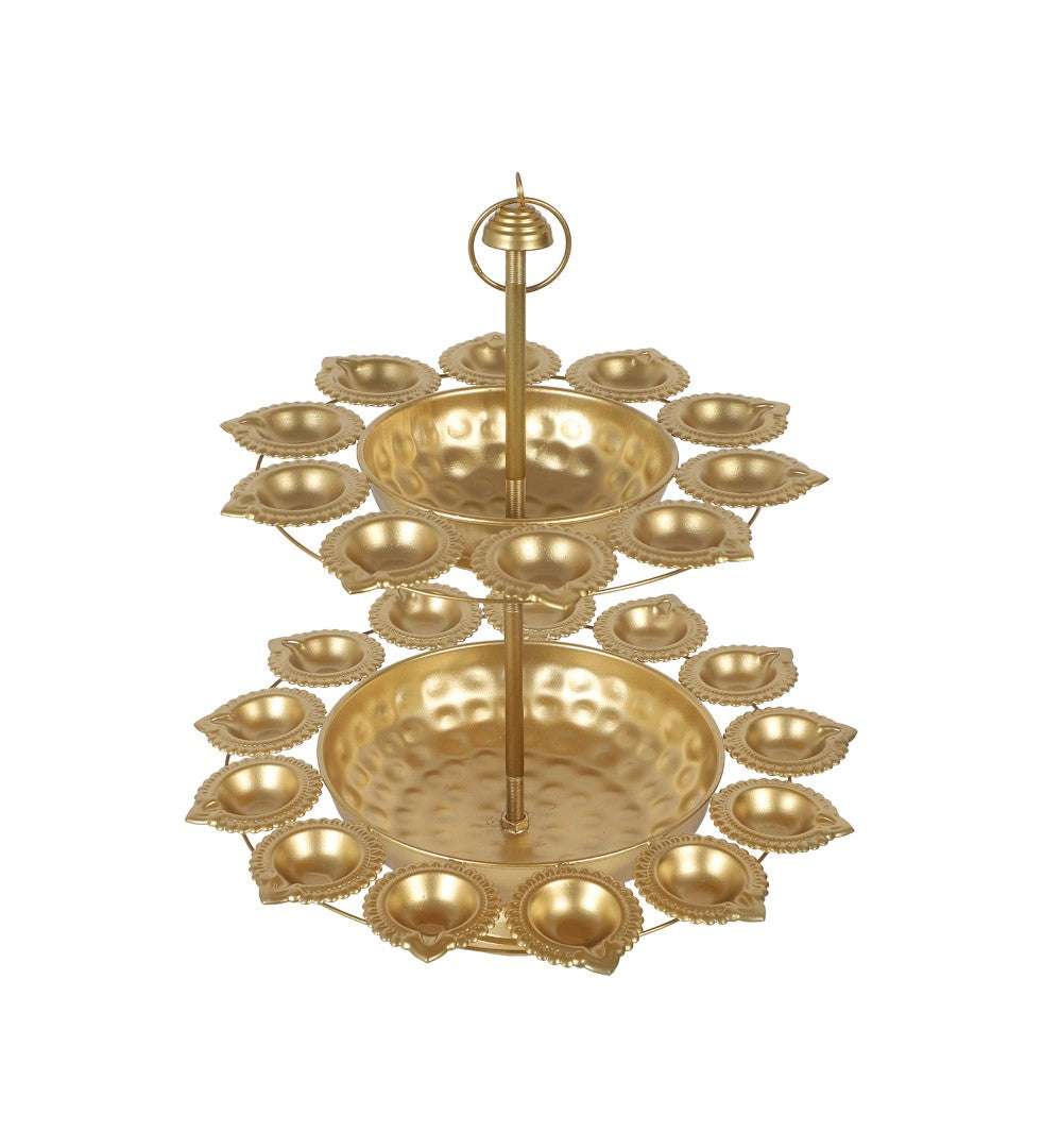 2-Tier Detachable Urli and Diya Stand Writings On The Wall Diya Urli