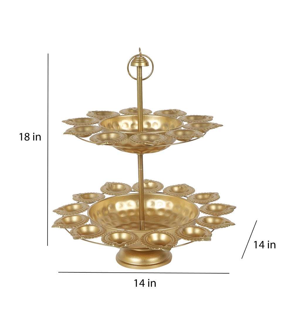 2-Tier Detachable Urli and Diya Stand Writings On The Wall Diya Urli