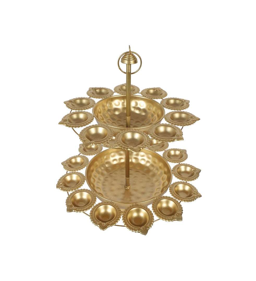 2-Tier Detachable Urli and Diya Stand Writings On The Wall Diya Urli