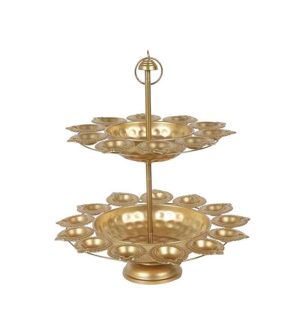 2-Tier Detachable Urli and Diya Stand Writings On The Wall Diya Urli