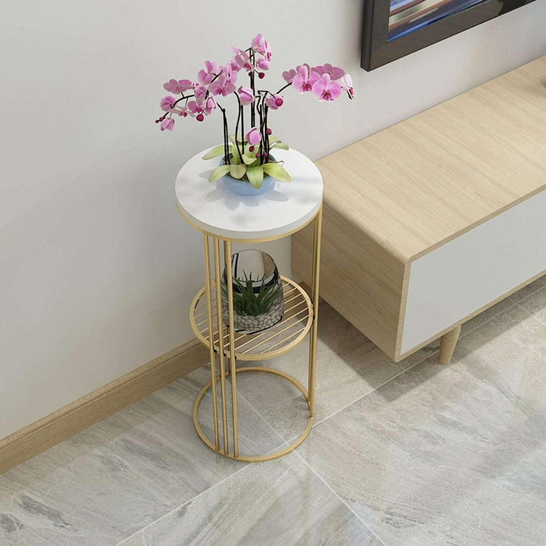 2-Tier Long Pot Planter Stand - Style 1 Writings On The Wall side table