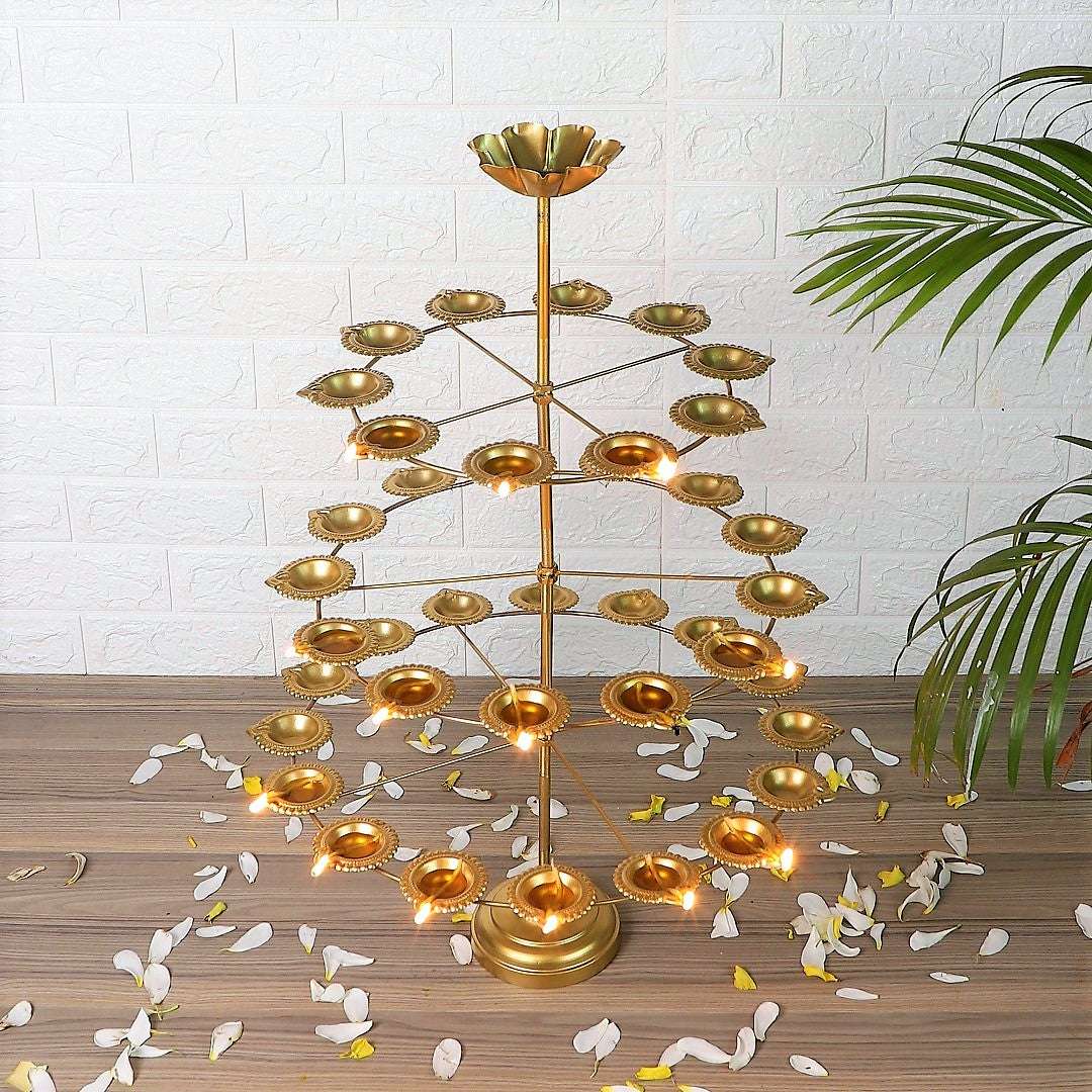 3-Tier Detachable Urli Stand Writings On The Wall Diya Urli