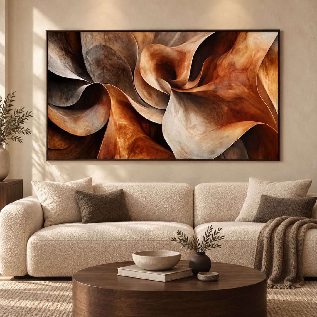 Earthfold Sculptural Abstract Painting - Art Print