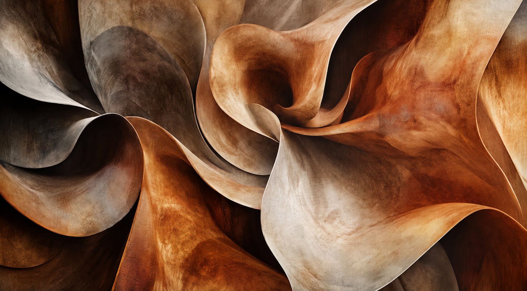 Earthfold Sculptural Abstract Painting - Art Print