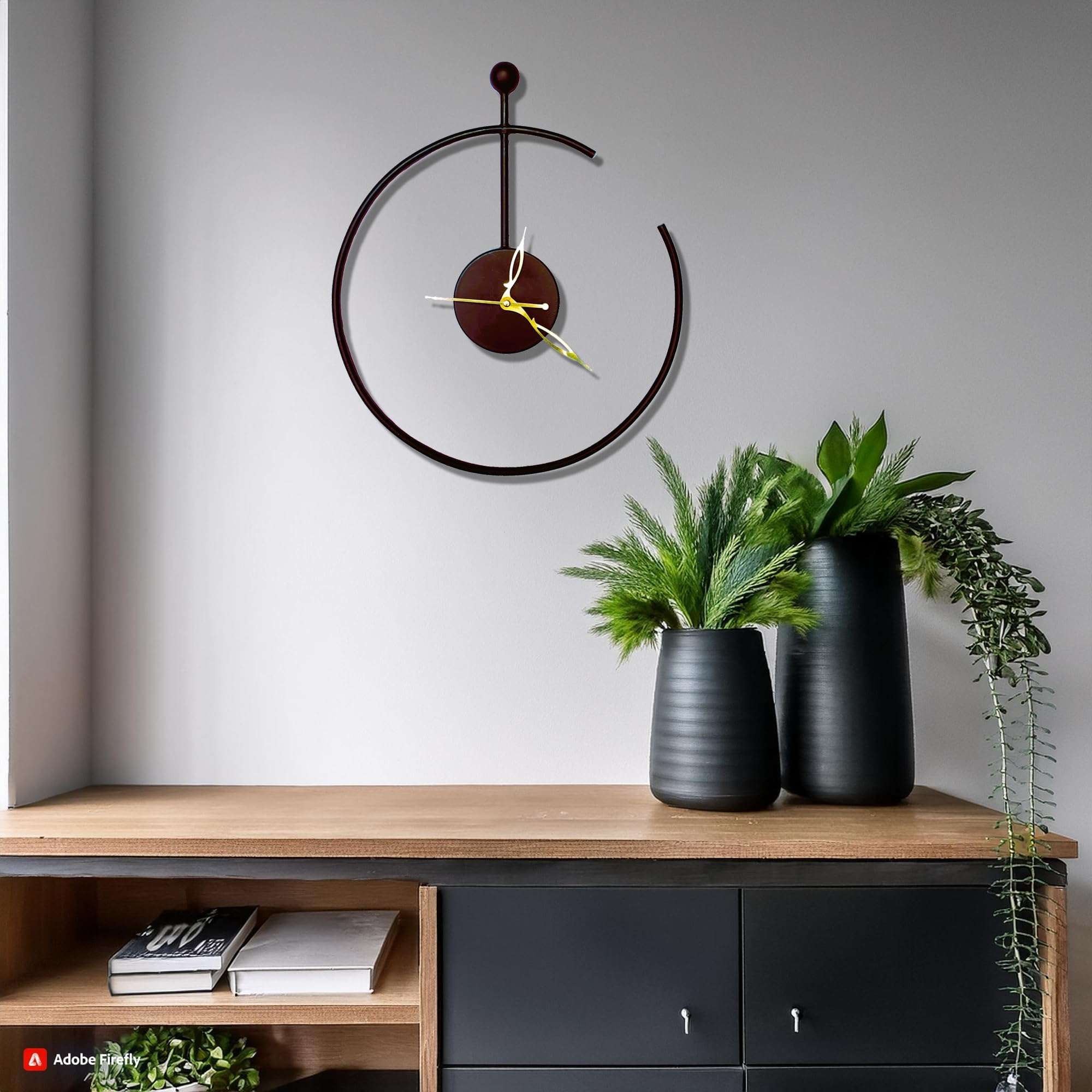 Minimal Arc Black Wall Clock (Copy) Writings On The Wall Metal Wall Clock