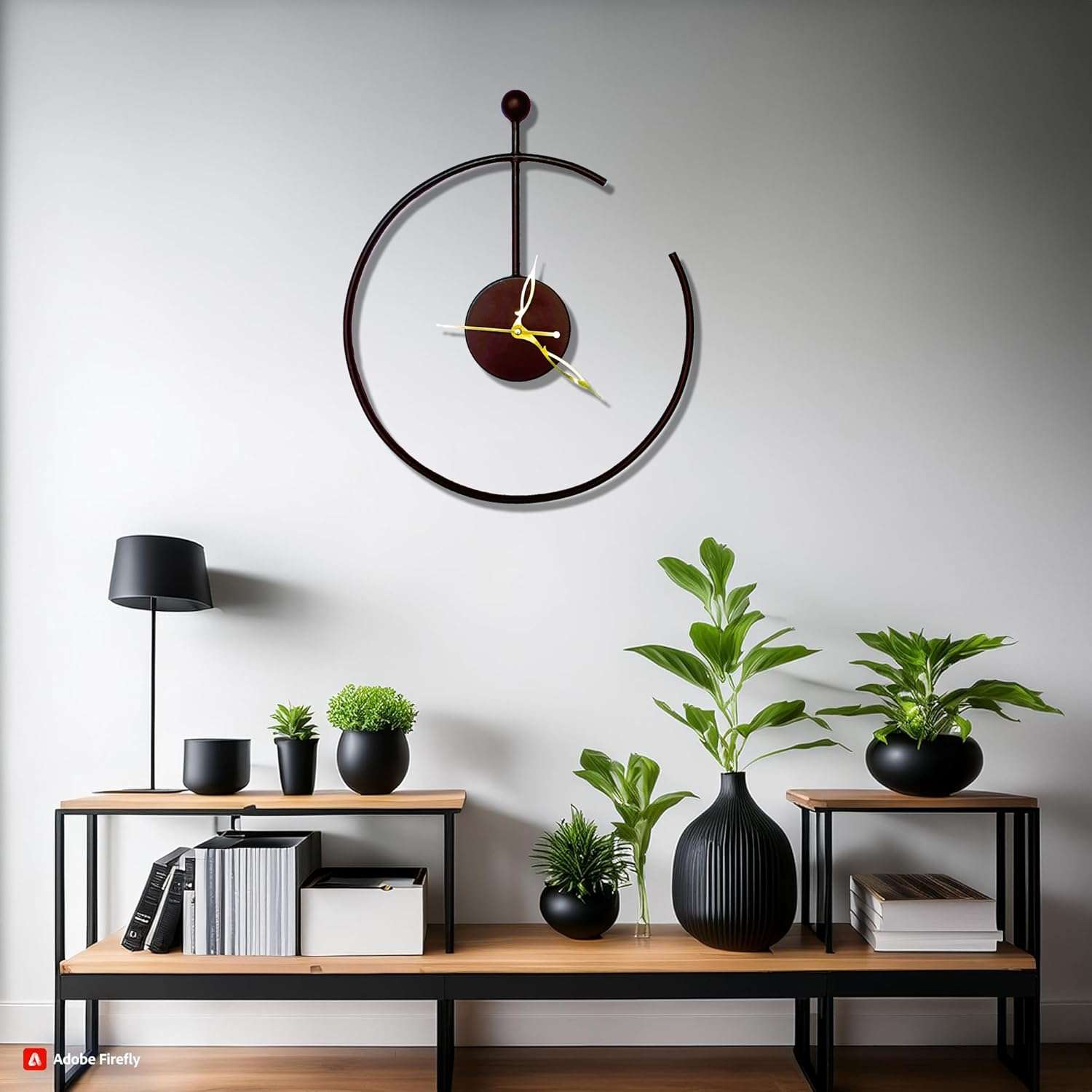 Minimal Arc Black Wall Clock (Copy) Writings On The Wall Metal Wall Clock