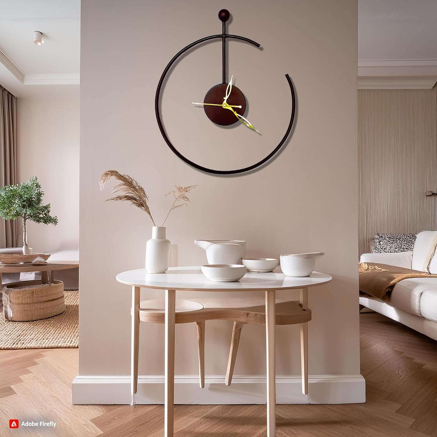 Minimal Arc Black Wall Clock (Copy) Writings On The Wall Metal Wall Clock