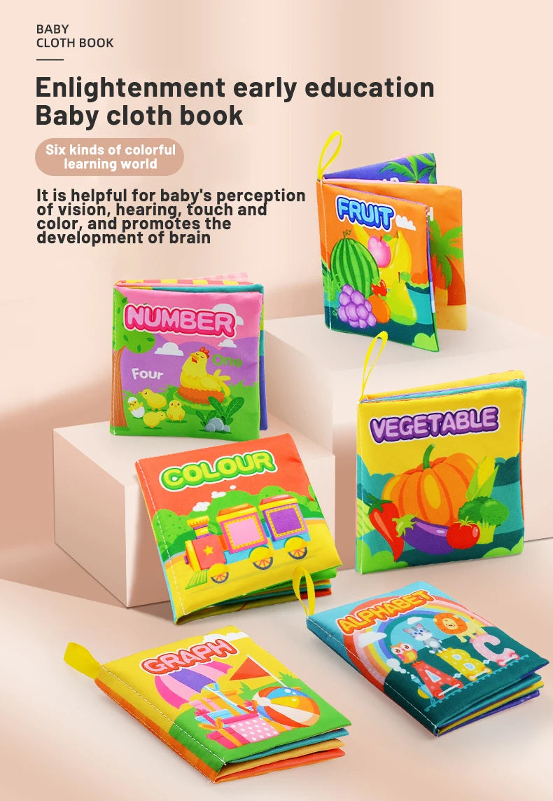 Washable Fabric Books Newborn Baby Educational Puzzle Cloth Book Kids Early Learning Develop Cognize Reading Kidsbook Infant Toy