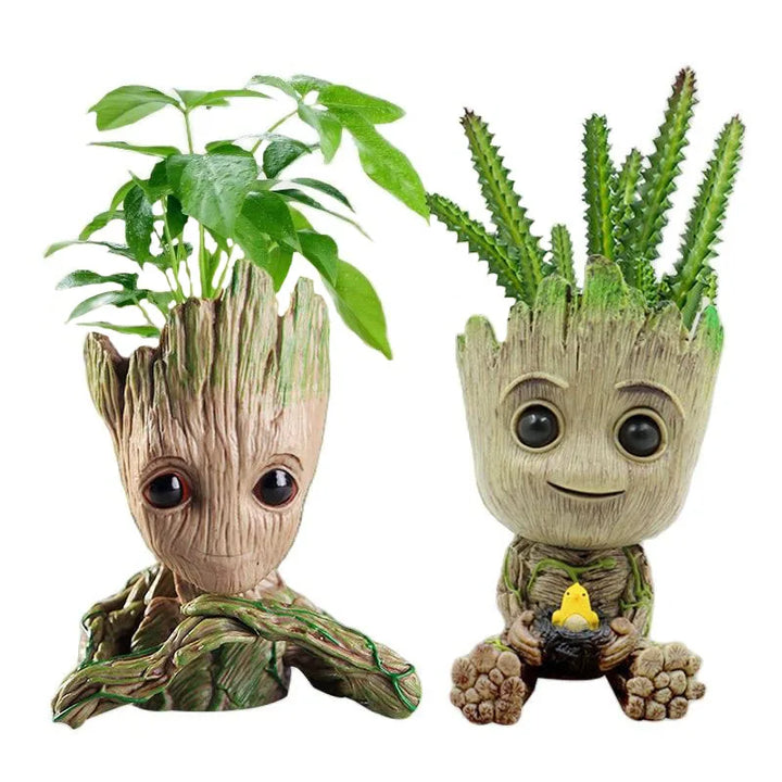 Nordic Decorative Vase Home Office Storage Pen Holder Anime Figure Desktop Ornaments Groot Flower Pots Garden Pots Planters Gift