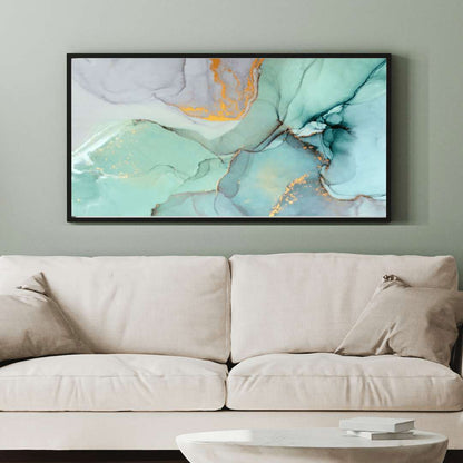 Abstract Marble Painting Writings On The Wall Canvas Print