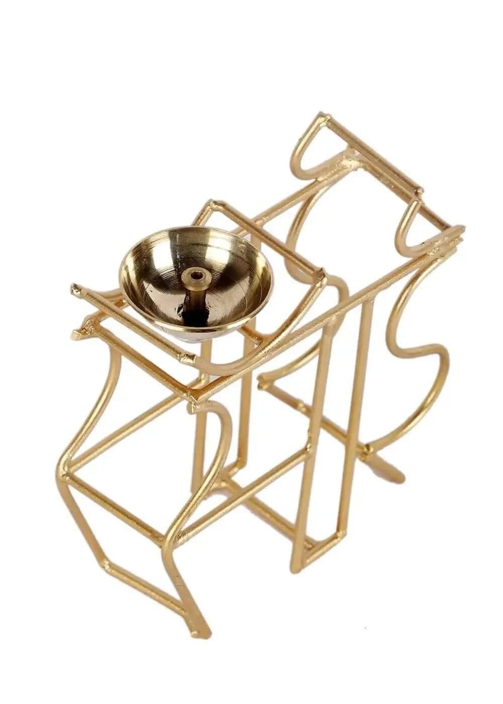 Akhand Brass Diya - Sai Design Writings On The Wall Diya