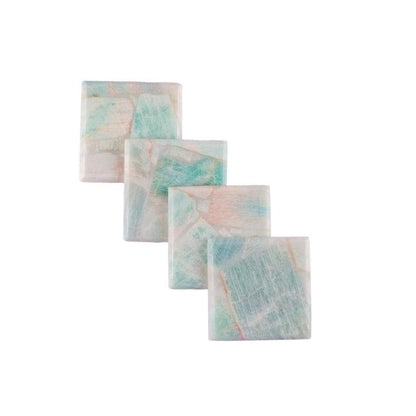 Amazonite Square Coasters - Set of 4 Writings On The Wall Coasters