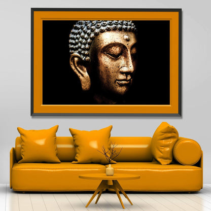Antique Buddha Painting Writings On The Wall Canvas Print