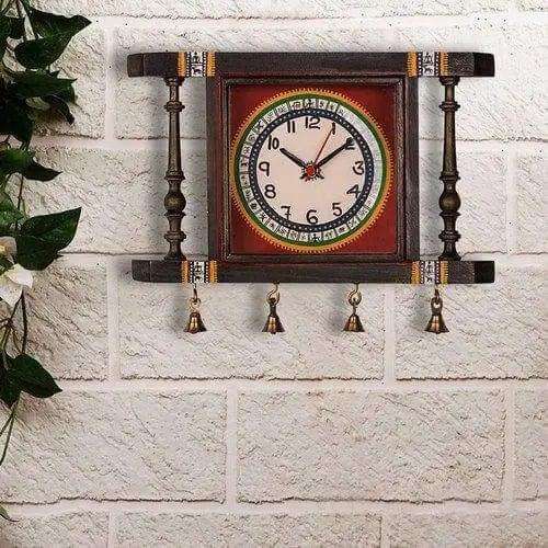 Antique Warli Handpainted Wall Clock Writings On The Wall Wall Clock
