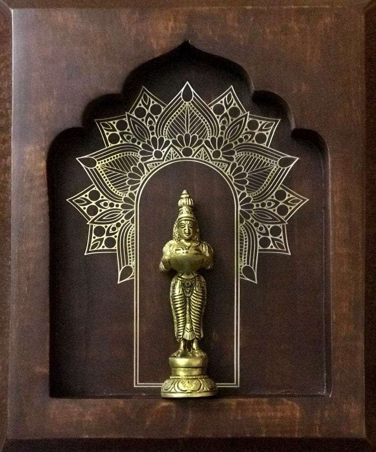 Apsara Brass Idol On Solid Wood Wall Hanging Writings On The Wall Wall Hanging