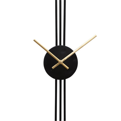 Black & Gold Designer Stripes Wall Clock Writings On The Wall Metal Wall Clock