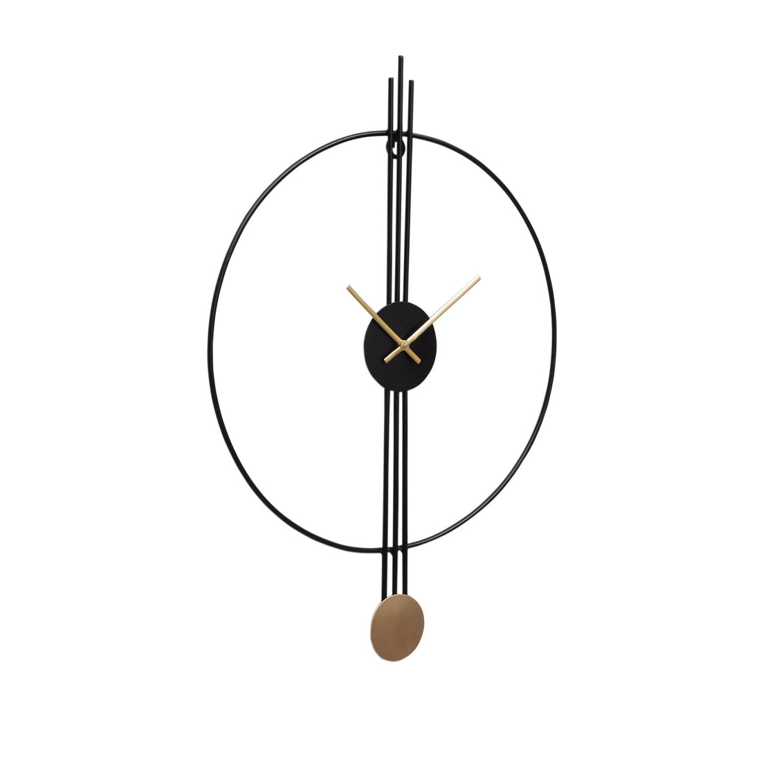 Black & Gold Designer Stripes Wall Clock Writings On The Wall Metal Wall Clock