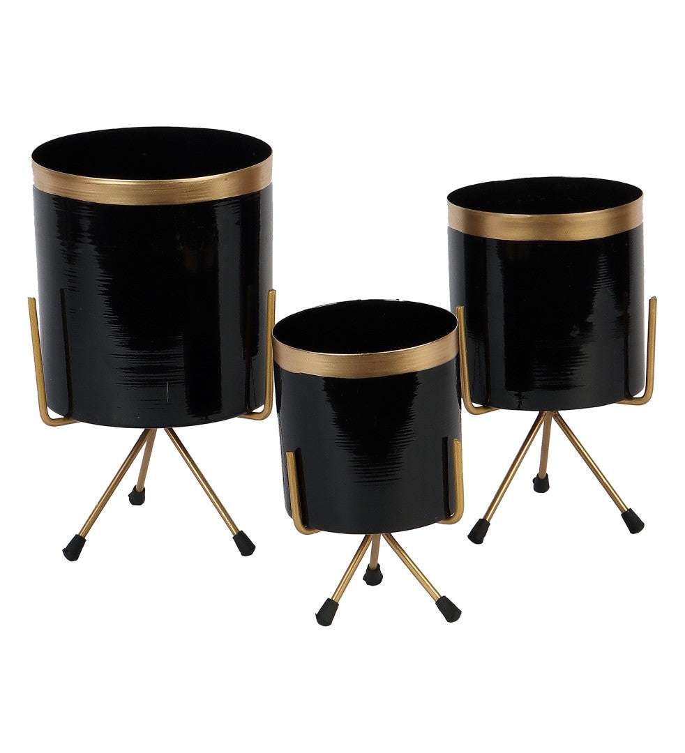 Black & Gold Metal Votive Planter - Set of 3 Writings On The Wall home decor