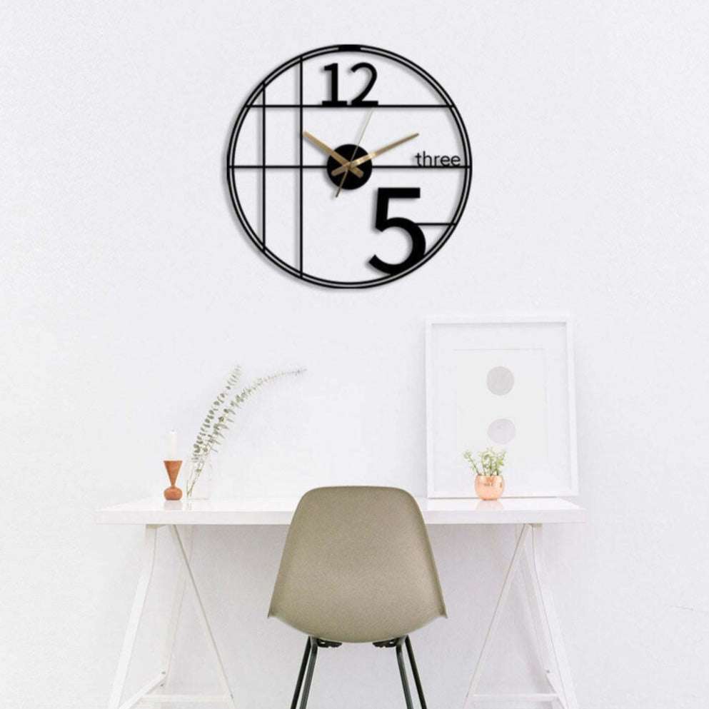 Black Numbered Wall Clock Writings On The Wall Metal Wall Clock