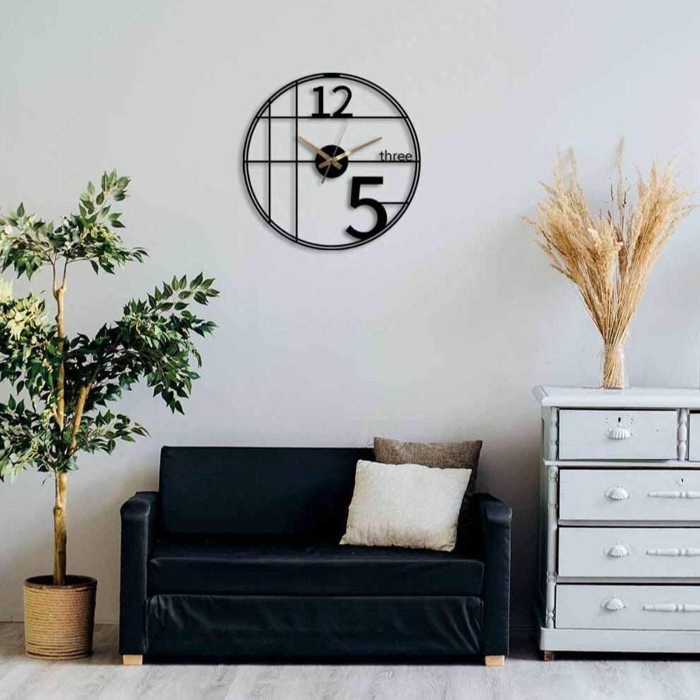 Black Numbered Wall Clock Writings On The Wall Metal Wall Clock