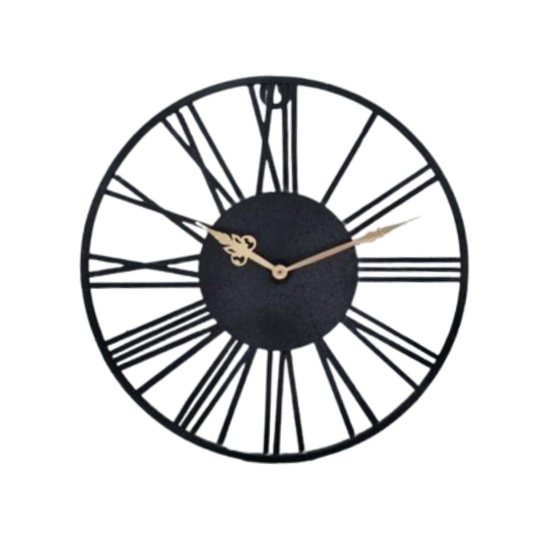 Black Roman Designer Wall Clock Writings On The Wall Metal Wall Clock