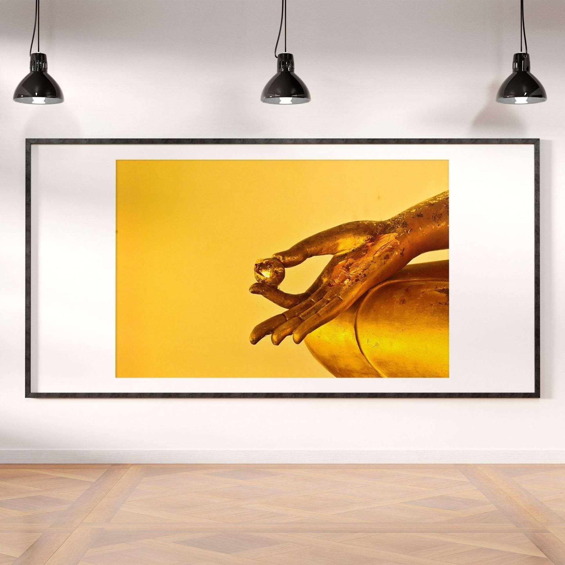Buddha Meditating Gesture Painting Writings On The Wall Canvas Print