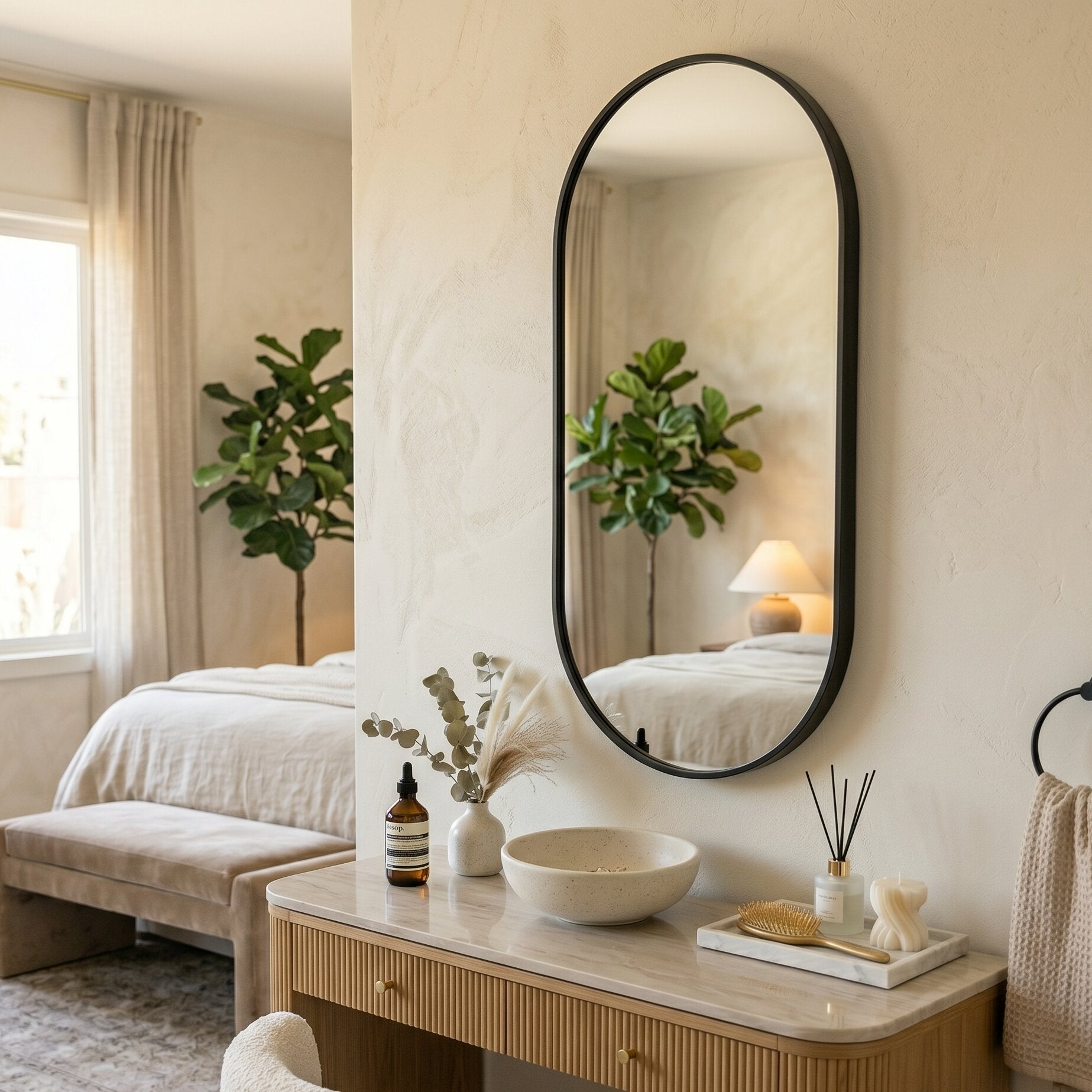 Full Length Sleek Designer Capsule Wall Mirror