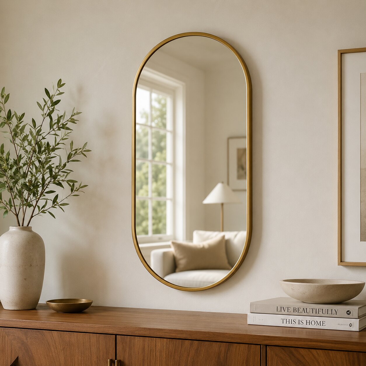Full Length Sleek Designer Capsule Wall Mirror