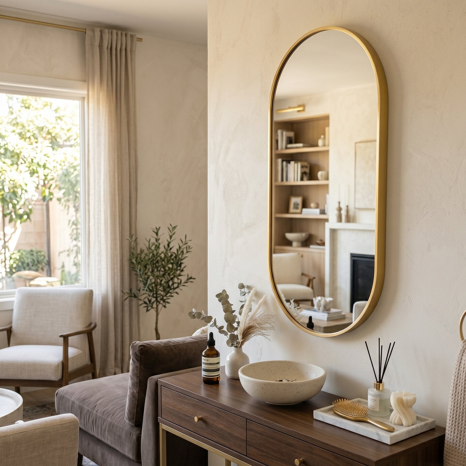 Full Length Sleek Designer Capsule Wall Mirror