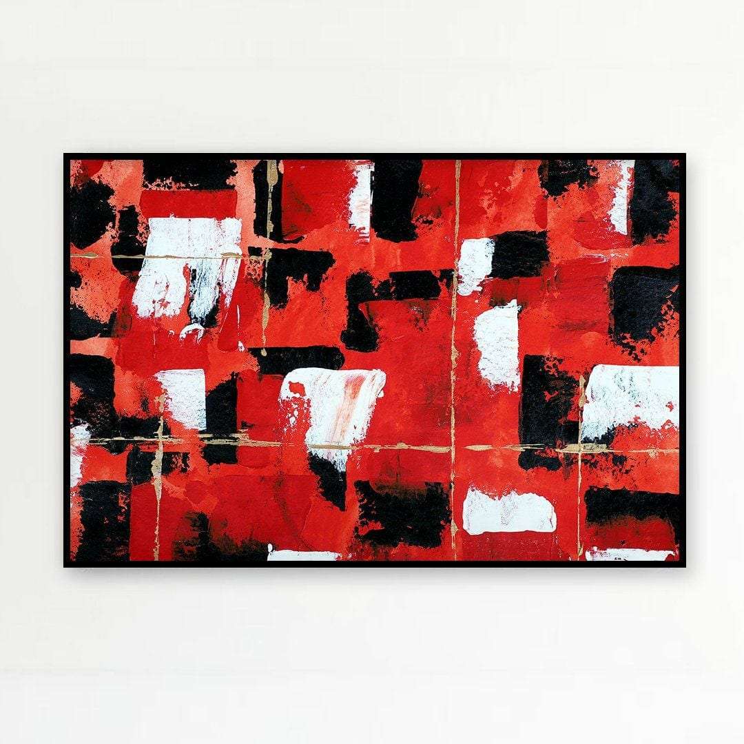 Checkered Expo - Acrylic on Handmade Paper Painting Writings On The Wall Oil Painting