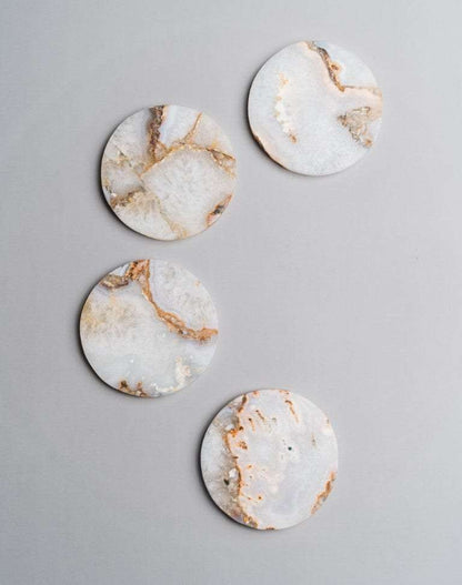 Classic Agate Round Coasters - Set of 4 Writings On The Wall Coasters