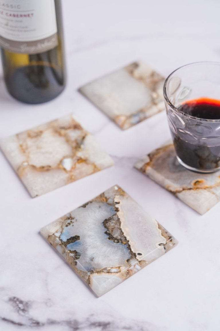 Classic Agate Square Coasters - Set of 4 Writings On The Wall Coasters