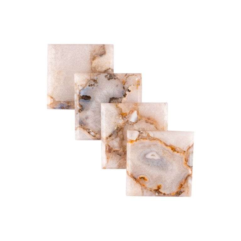 Classic Agate Square Coasters - Set of 4 Writings On The Wall Coasters